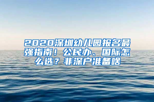 2020深圳幼儿园报名最强指南！公民办、国际怎么选？非深户准备啥