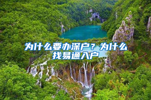 为什么要办深户？为什么找易通入户