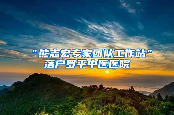 “熊志宏专家团队工作站”落户罗平中医医院