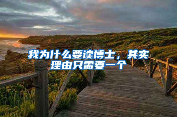 我为什么要读博士，其实理由只需要一个
