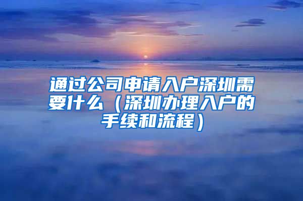 通过公司申请入户深圳需要什么（深圳办理入户的手续和流程）