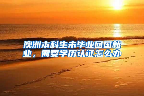 澳洲本科生未毕业回国就业，需要学历认证怎么办