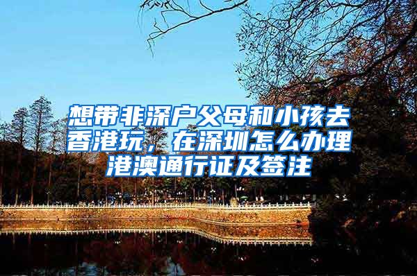 想带非深户父母和小孩去香港玩，在深圳怎么办理港澳通行证及签注