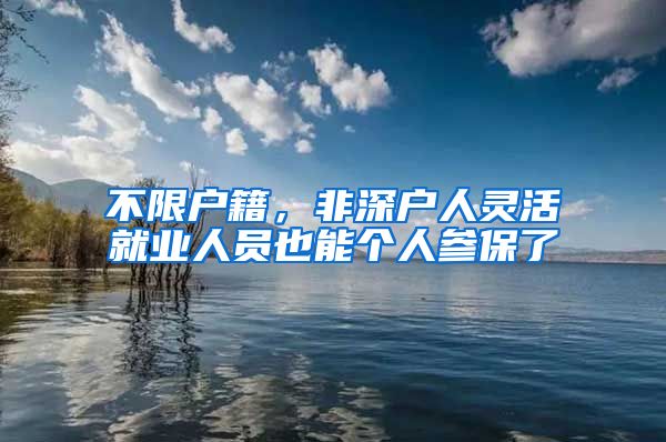 不限户籍，非深户人灵活就业人员也能个人参保了