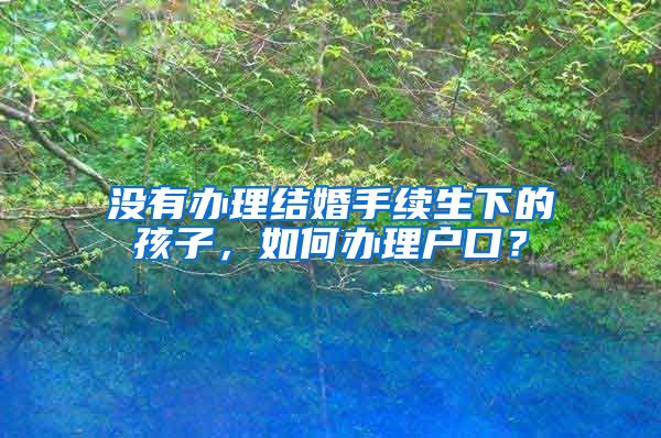 没有办理结婚手续生下的孩子，如何办理户口？