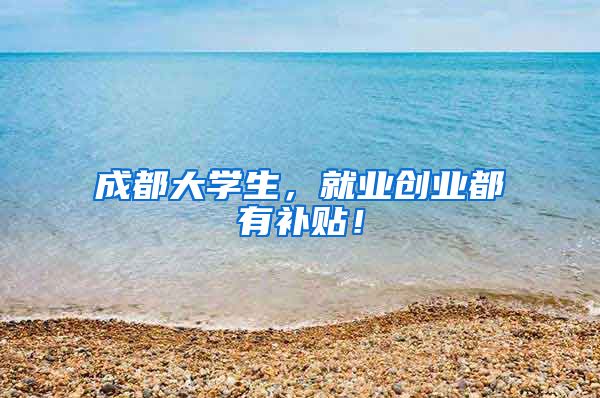 成都大学生，就业创业都有补贴！