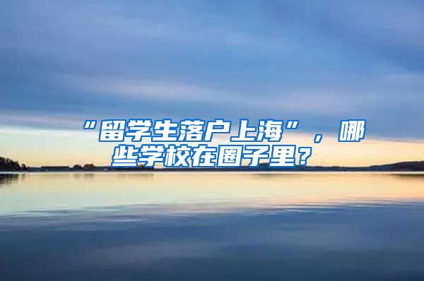 “留学生落户上海”，哪些学校在圈子里？