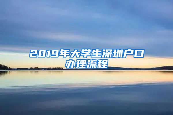 2019年大学生深圳户口办理流程