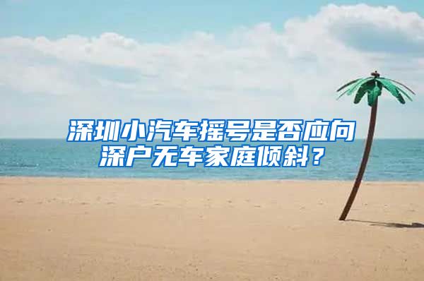 深圳小汽车摇号是否应向深户无车家庭倾斜？
